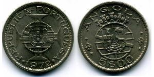 5 Escudo Portugal / Portuguese Angola (1575-1975) Kupfer/Nickel 