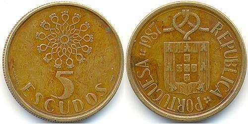 5 Escudo Republica Portuguesa (1975 - ) Latón 