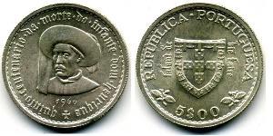 5 Escudo Second Portuguese Republic (1933 - 1974) Silver 