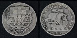 5 Escudo Portuguese Republic - Ditadura Nacional (1926 - 1933) 銀 