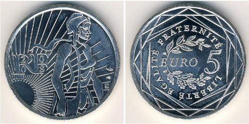 5 Euro French Fifth Republic (1958 - ) Silver 
