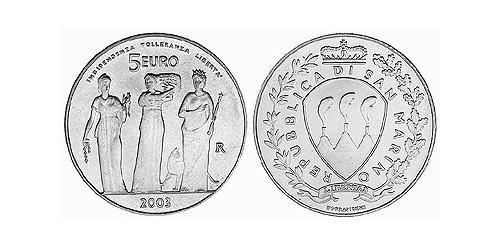 5 Euro 圣马力诺 (301 - ) 銀 
