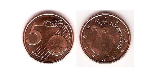 5 Eurocent Chipre (1960 - ) Cobre/Acero 