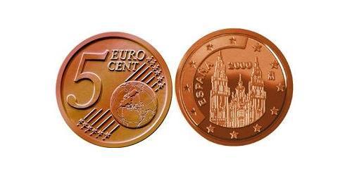 5 Eurocent 西班牙 Steel/銅 
