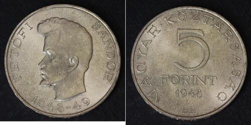 5 Forint Ungheria Argento 