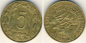 5 Franc Cameroon (1960 - ) Aluminio/Bronce 