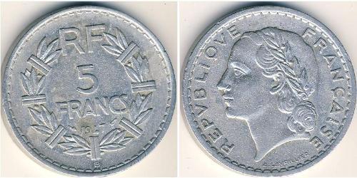 5 Franc Quatrième République (1946-1958) Aluminium 