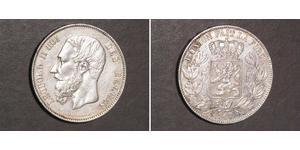 5 Franc Belgique Argent Leopold II (1835 - 1909)