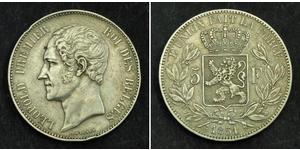 5 Franc Belgique Argent Léopold Ier de Belgique (1790-1865)