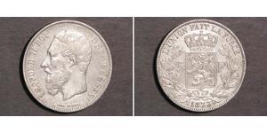 5 Franc Belgique Argent Leopold II (1835 - 1909)