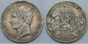 5 Franc Belgique Argent Léopold Ier de Belgique (1790-1865)