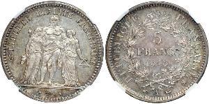 5 Franc Deuxième République (France) (1848-1852) Argent 