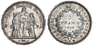 5 Franc Deuxième République (France) (1848-1852) Argent 