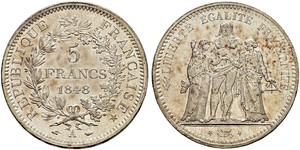 5 Franc Deuxième République (France) (1848-1852) Argent 