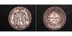 5 Franc Deuxième République (France) (1848-1852) Argent 