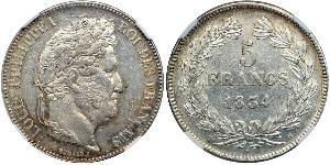 5 Franc France / Monarchie de Juillet (1830-1848) Argent Louis-Philippe I (1773 -1850)