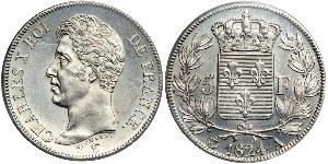 5 Franc Kingdom of France (1815-1830) Argent Charles X de France (1757-1836)