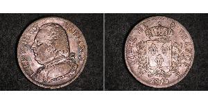 5 Franc Kingdom of France (1815-1830) Argent Louis XVIII de France  (1755-1824)