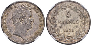 5 Franc Monarchie de Juillet (1830-1848) Argent Louis-Philippe I (1773 -1850)
