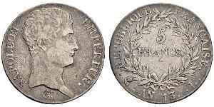 5 Franc Premier Empire (1804-1814) Argent Napoléon Ier(1769 - 1821)