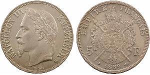 5 Franc Second Empire (1852-1870) Argent Napoleon III (1808-1873)