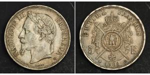 5 Franc Second Empire (1852-1870) Argent Napoleon III (1808-1873)