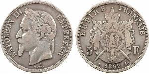 5 Franc Second Empire (1852-1870) Argent Napoleon III (1808-1873)