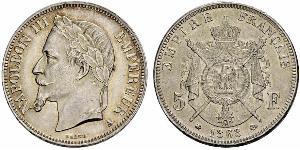 5 Franc Second Empire (1852-1870) Argent Napoleon III (1808-1873)