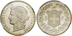 5 Franc Suisse Argent 