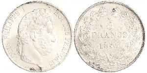 5 Franc Francia / Monarchia di Luglio (1830-1848) Argento Luigi Filippo di Francia (1773 -1850)
