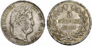 5 Franc Francia / Monarchia di Luglio (1830-1848) Argento Luigi Filippo di Francia (1773 -1850)