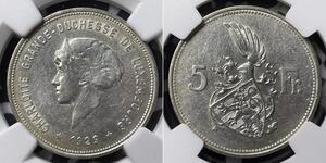 5 Franc Lussemburgo Argento 