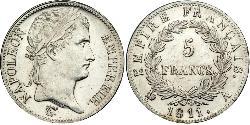 5 Franc Primo Impero francese (1804-1814) Argento Napoleone Bonaparte(1769 - 1821)