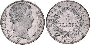 5 Franc Primo Impero francese (1804-1814) Argento Napoleone Bonaparte(1769 - 1821)