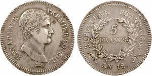 5 Franc Primo Impero francese (1804-1814) Argento Napoleone Bonaparte(1769 - 1821)