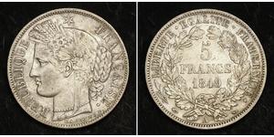 5 Franc Seconda Repubblica francese (1848-1852) Argento 