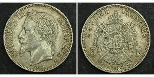 5 Franc Secondo Impero francese (1852-1870) Argento Napoleone III (1808-1873)