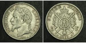 5 Franc Secondo Impero francese (1852-1870) Argento Napoleone III (1808-1873)
