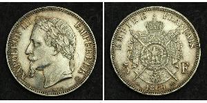 5 Franc Secondo Impero francese (1852-1870) Argento Napoleone III (1808-1873)