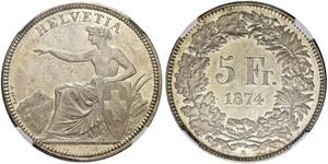 5 Franc Svizzera Argento 