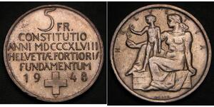 5 Franc Svizzera Argento 