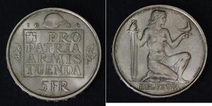 5 Franc Svizzera Argento 