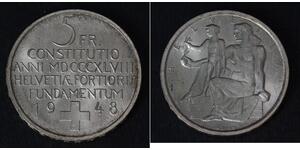 5 Franc Svizzera Argento 