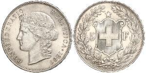 5 Franc Svizzera Argento 