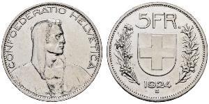 5 Franc Svizzera Argento 