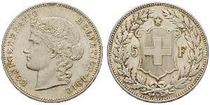 5 Franc Svizzera Argento 