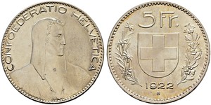 5 Franc Svizzera Argento 