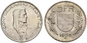 5 Franc Svizzera Argento 