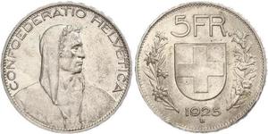 5 Franc Svizzera Argento 