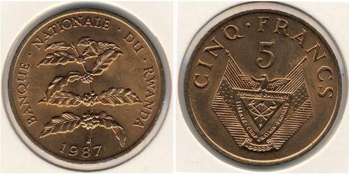 5 Franc Ruanda Bronzo 